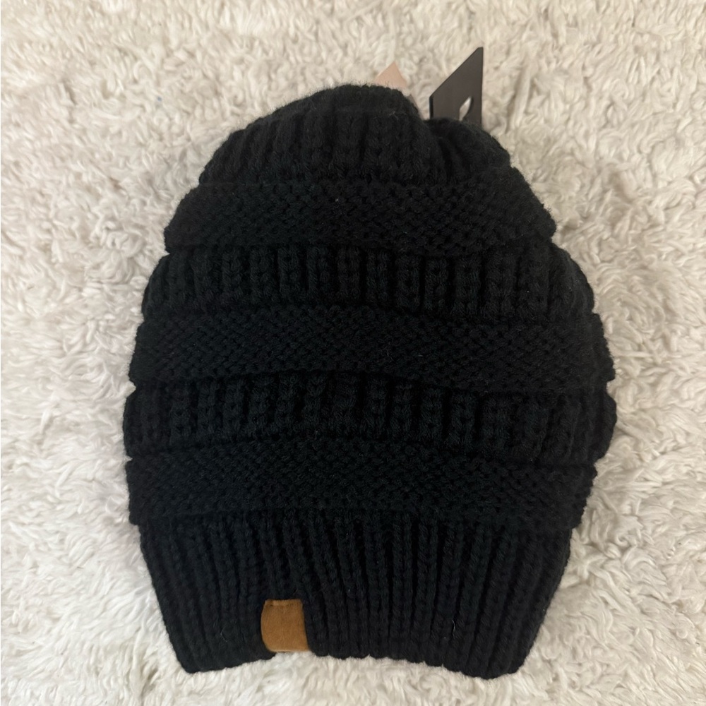 Sonoma Hat Women's Black Ribbed Knit Beanie Winter Hat